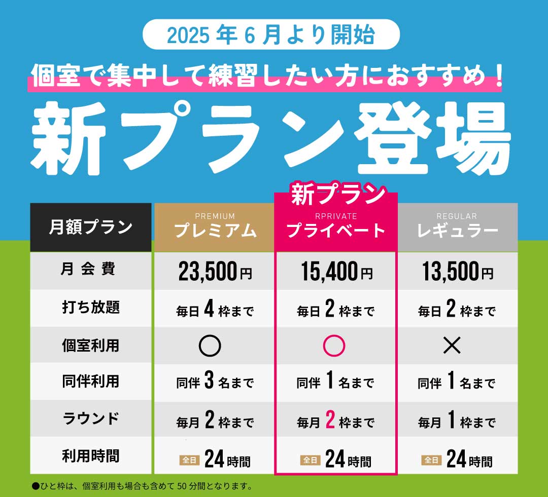 新プランが登場!個室がご利用いただけます!